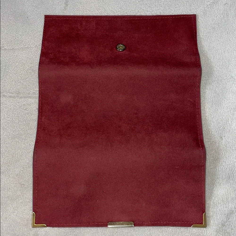 Vintage 1970’s Elegant Burgundy travel jewelry roll. - Picture 4 of 5
